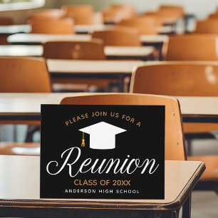 Chic High School Reunion Party Invitation Postcard