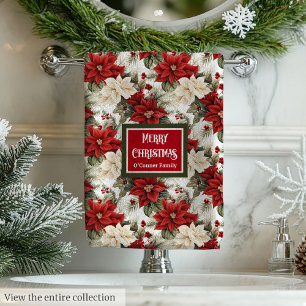 Chic Holiday Bath Towels Personalized Christmas