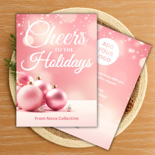Chic Holiday Card Custom Business Message