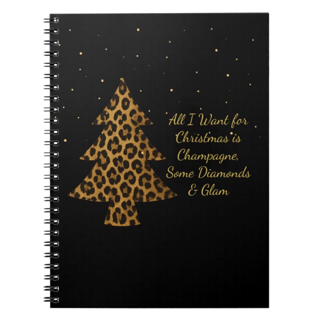 Chic Holiday Leopard Tree D  Spiral Photo Notebook (Front)