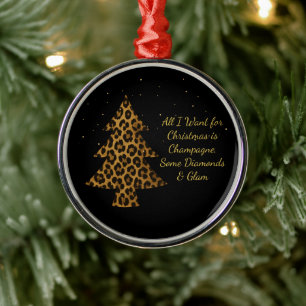 Chic Holiday Leopard Tree Design Metal Tree Decoration