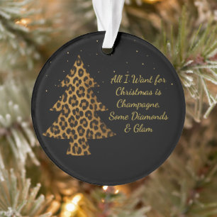 Chic Holiday Leopard Tree Design  Ornament