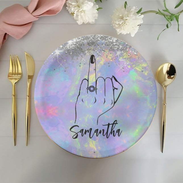Chic Holographic Bachelorette Party | Bridal Party Paper Plate (Creator Uploaded)