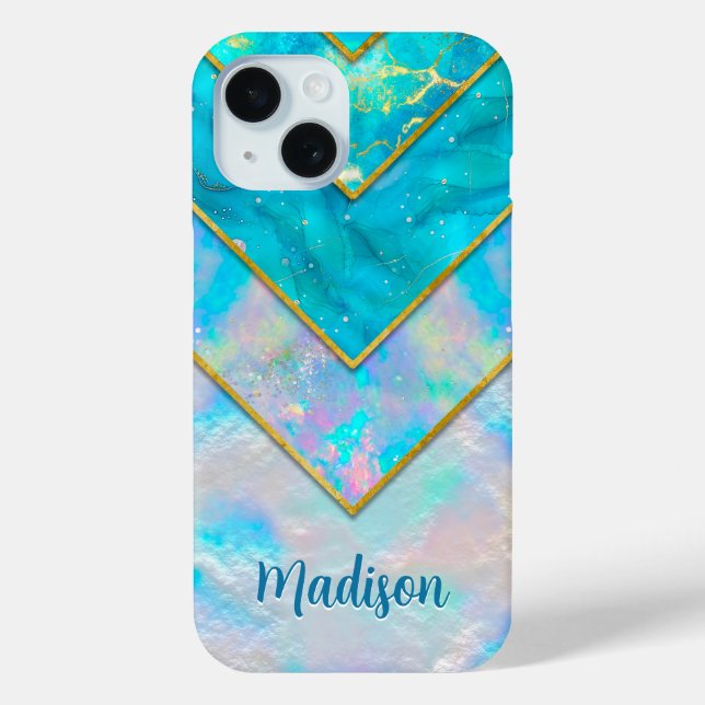 Chic holographic girly stylish blue Case-Mate iPhone case (Back)