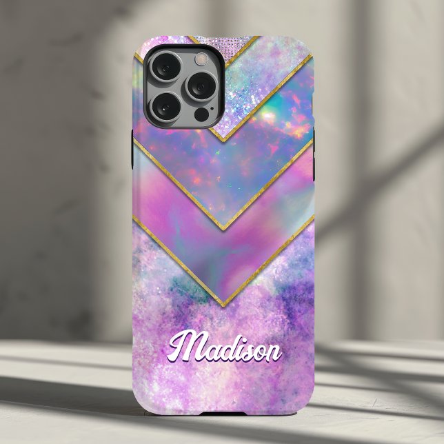 Chic holographic girly stylish pink Case-Mate iPhone case (Creator Uploaded)