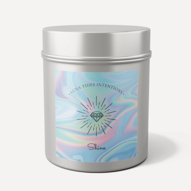 Chic Holographic Magical Intention Candles Label (Creator Uploaded)