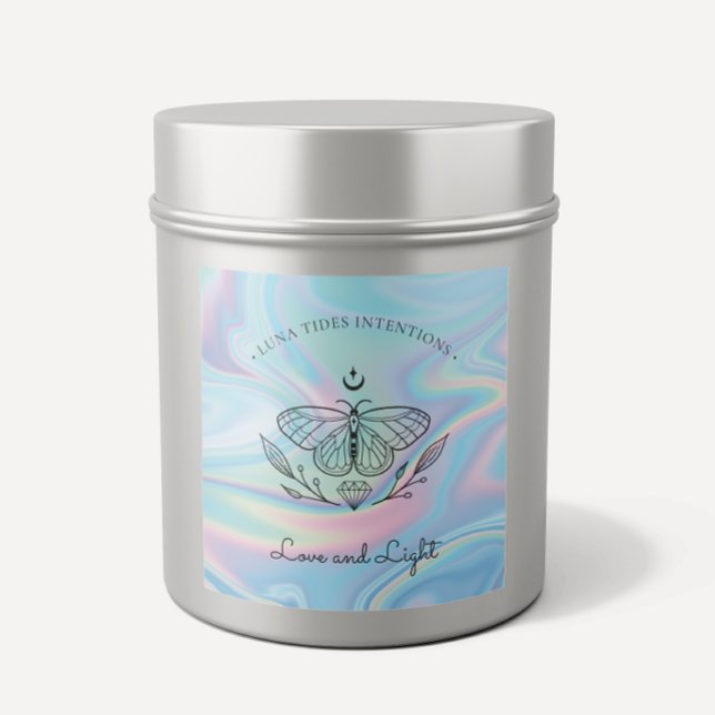 Chic Holographic Magical Intention Candles Label (Creator Uploaded)