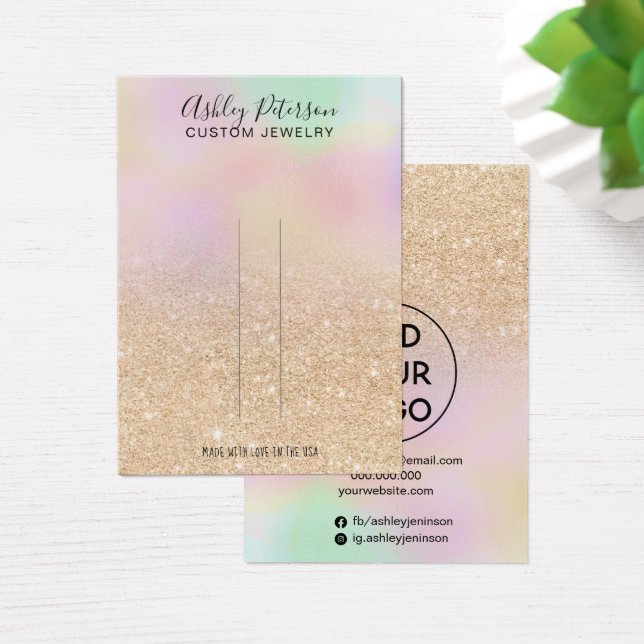 Chic holographic ombre glitter hair clip display (Desk)