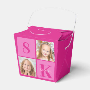 Chic Hot Pink Girls Photo Birthday Party Favour Box