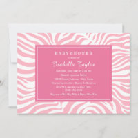 Chic Hot Pink Zebra Print Baby Girl Shower