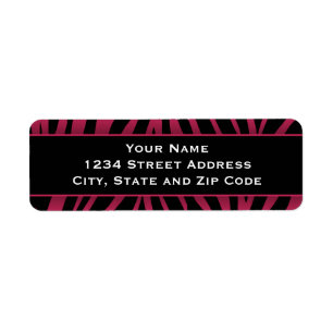 Chic Hot Pink Zebra Stripes Return Address Labels