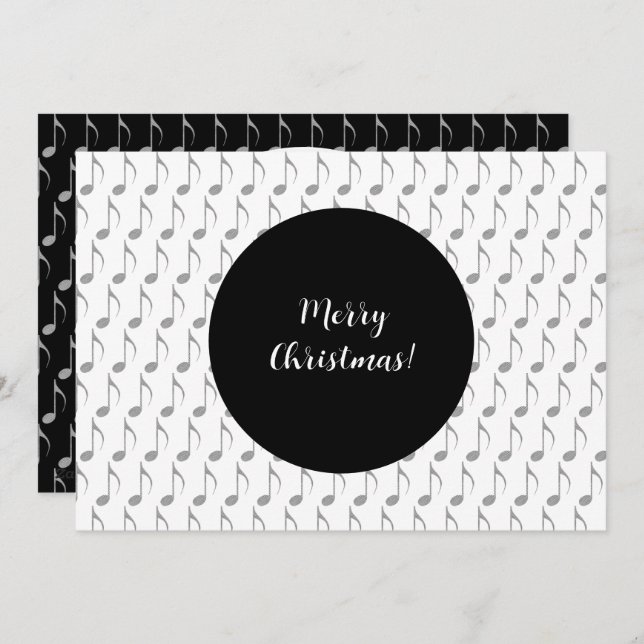 Chic Houndstooth Musical Notes Merry Christmas (Front/Back)