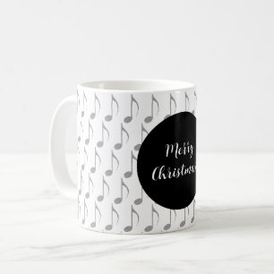 Chic Houndstooth Musical Notes Merry Christmas Coffee Mug