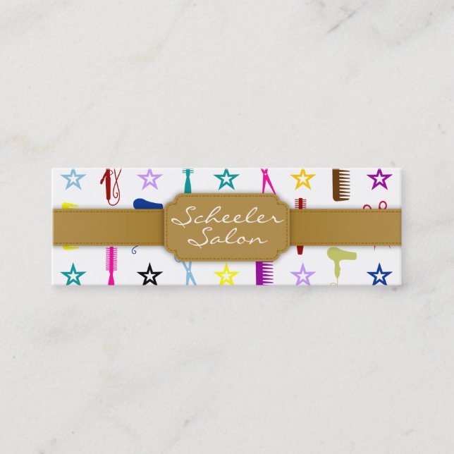 Chic Hues Multicolor - Custom Skinny Bizcard Mini Business Card (Front)