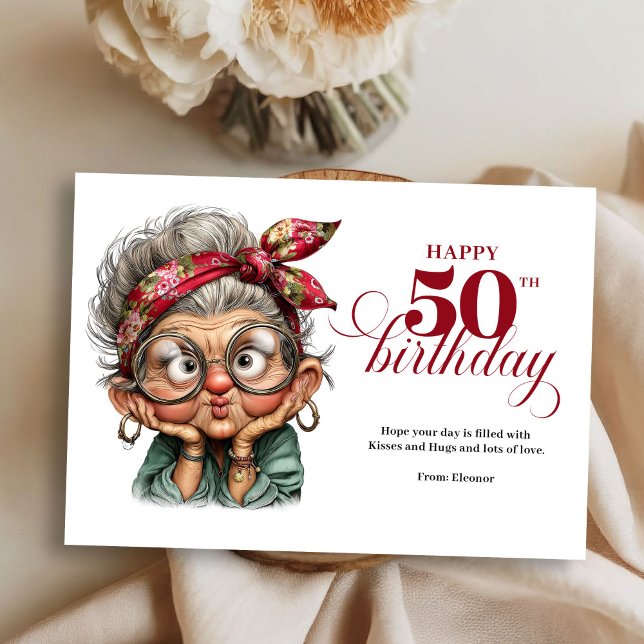 Chic humorous 50th woman card happy birthday (Chic humorous 50th woman card happy birthday)