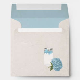 Chic Hydrangea and Mason Jar Wedding Envelope