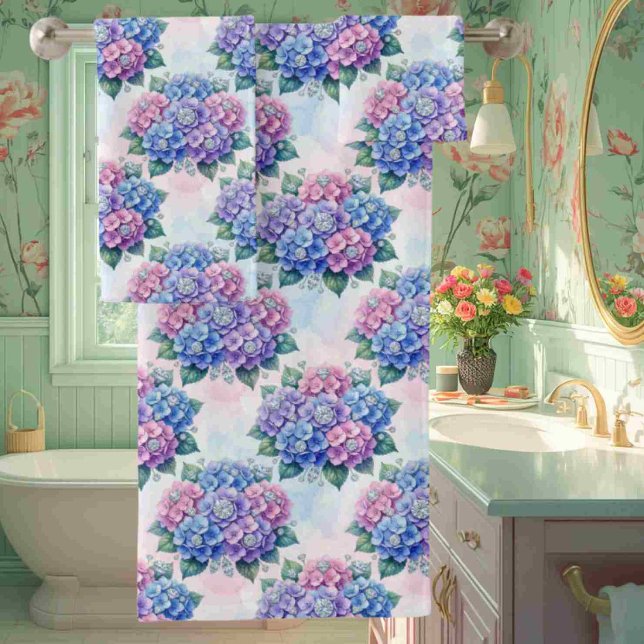 Chic Hydrangeas and Diamonds Towel Set (Creator Uploaded)