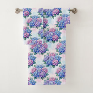 Chic Hydrangeas and Diamonds Towel Set