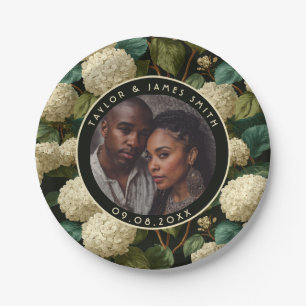 Chic Hydrangeas Plates For Bride To Be Party