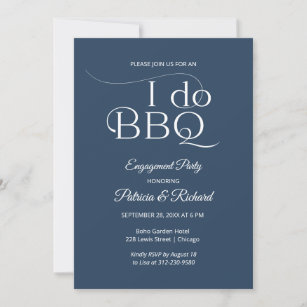 Chic I DO BBQ Engagement Party Invitation