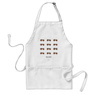 Chic iconic winkS Aviator Glasses Brown Pattern Standard Apron
