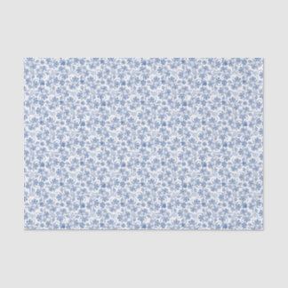 Chic Indigo Blue Ethnic Floral Print Tissue Paper