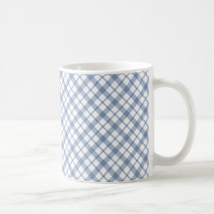Chic Indigo Blue White Preppy Check Coffee Mug