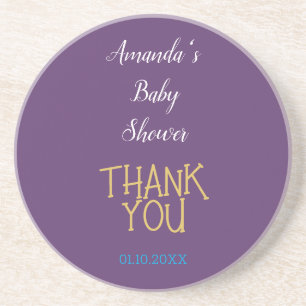 Chic Indigo Gold Colour Minimalist Baby Shower Coaster