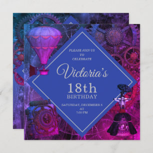 Chic Industrial Vintage Birthday Invitation