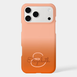 Chic Initial Monogram Cantaloupe Orange Ombre Name