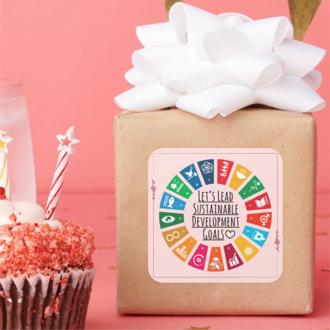 Chic Inspirational Corporate Birthday Bash Lead Square Sticker (Party)