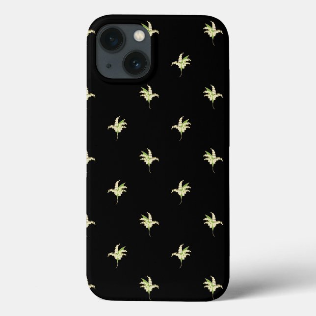 Chic iPad Case: Lilies of the Valley on Black Case-Mate iPhone Case (Back)