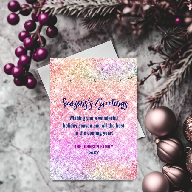 Chic iridescent ombre glitter Christmas new year  (Creator Uploaded)