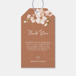 Chic Islamic Boho Terracotta Floral Thank You Gift Tags