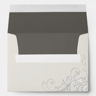 Chic Ivory and Taupe Wedding Envelope
