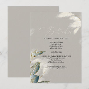 Chic Ivory Teal Pampas Grass Invitation