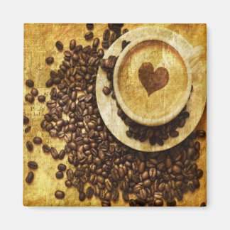 Chic Java cappuccino Coffee Beans Coffee Lover Magnet
