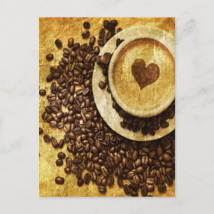 Chic Java cappuccino Coffee Beans Coffee Lover Postcard