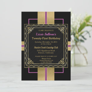 Chic Jazzy Gold Invitation
