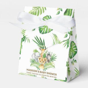 Chic Jungle Animals Greenery Baby Shower Thank You Favour Box