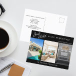 Chic Just Sold Real Estate 3 Photo Marketing Black Postcard<br><div class="desc">Showcase your sold listings on this chic black marketing postcard with grey typography. Send out these classy postcards to potential clients in your realty area. Customise with your real estate company name and contact details on the back. Draw new customers in by showing home photographs of the houses that you...</div>