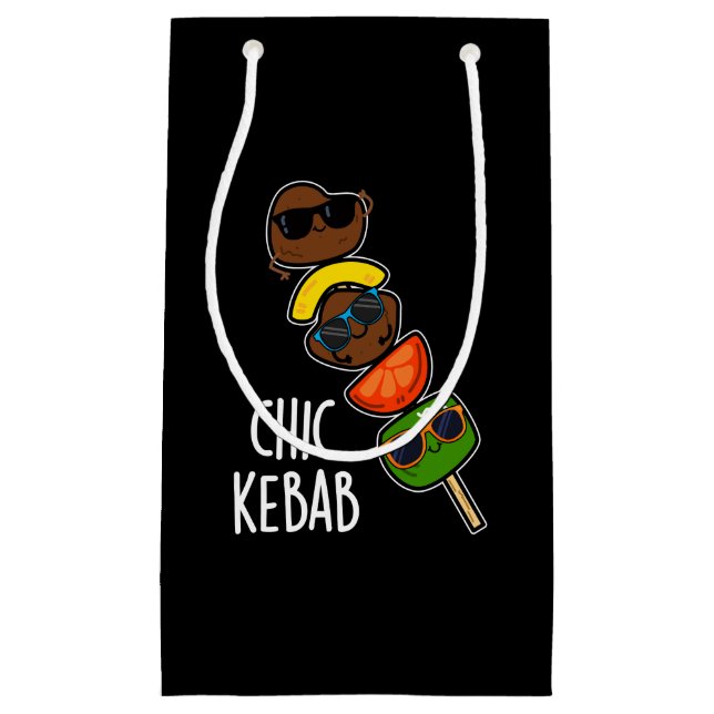 Chic Kebab Funny Shish Kebab Pun Dark BG Small Gift Bag (Front)