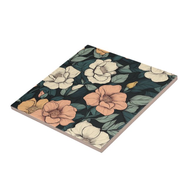 Chic Kitchen Rose Ceramic Tiles  For Home Decor (Side)