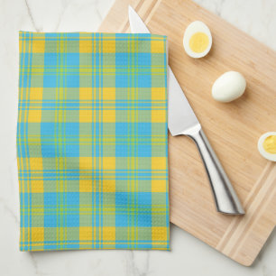 Chic Kitchen Towel: Blue, Yellow, Green Plaid Tea Towel