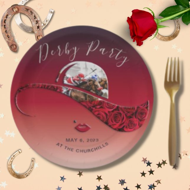 Chic Ladies Hat Derby Party Paper Plate (Creator Uploaded)