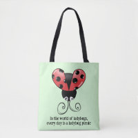 Chic Ladybug Quote Tote Bag - Ladybug Picnic