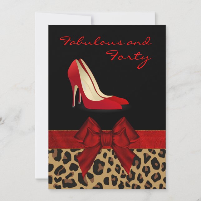 Chic Lady's Jaguar Stiletto Custom Invitation (Front)