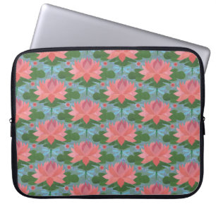 Chic Laptop Sleeve: Water Lilies and Dragonflies Sleeve