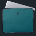 CHIC laptop sleeves_SOLID 02 Sleeve<br><div class="desc">CHIC laptop sleeves_SOLID DIC02 TEAL , BLACK MONOGRAM</div>