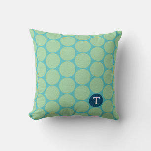 Chic Large Teal Green Polka Dots Cushion
